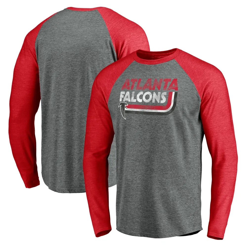 Men's Fanatics Branded Heathered Red Atlanta Braves Weathered Official Logo Tri-Blend T-Shirt