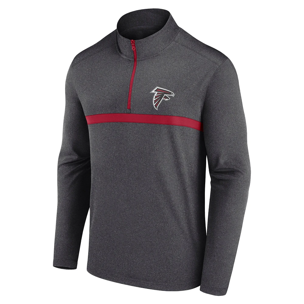 Pull à fermeture éclair quart de tour Fanatics Anthracite Atlanta Falcons pour homme