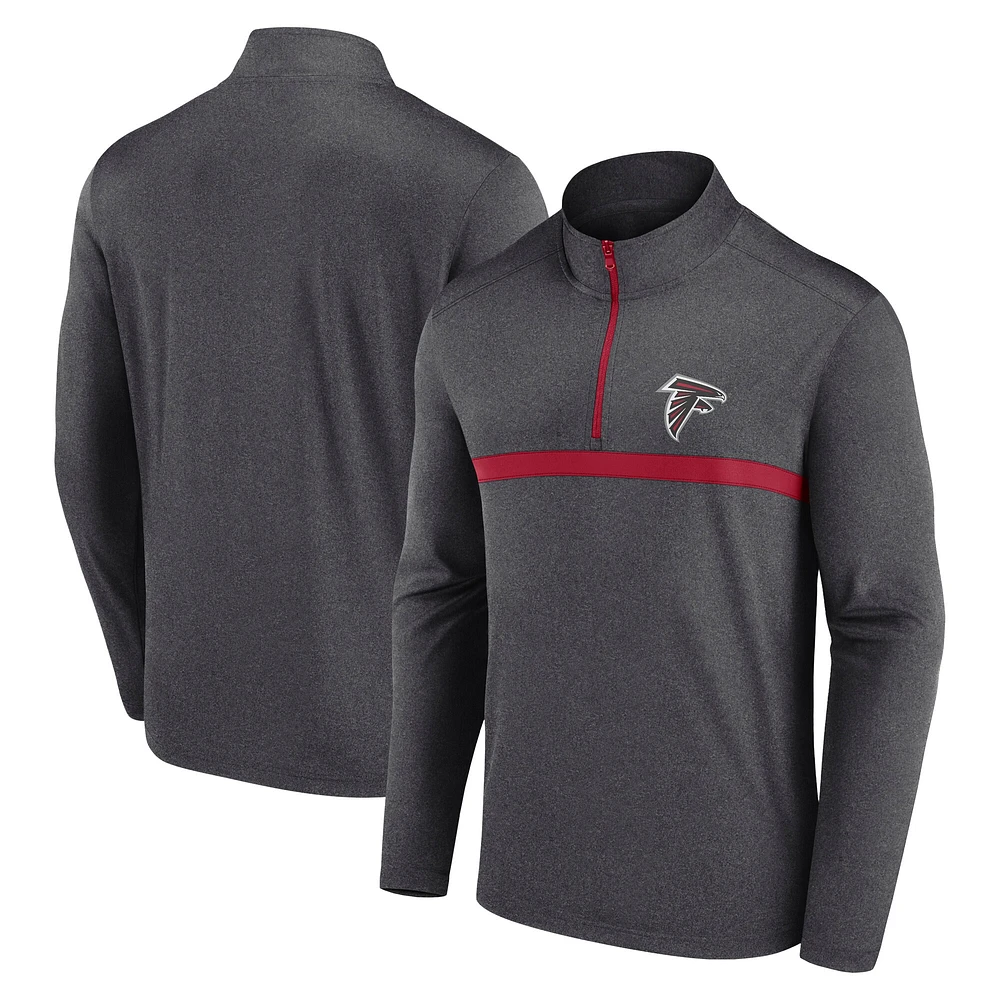 Pull à fermeture éclair quart de tour Fanatics Anthracite Atlanta Falcons pour homme