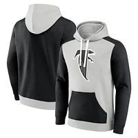 Men's Fanatics Gray/Black Atlanta Falcons Gridiron Classics Lost Step Pullover Hoodie