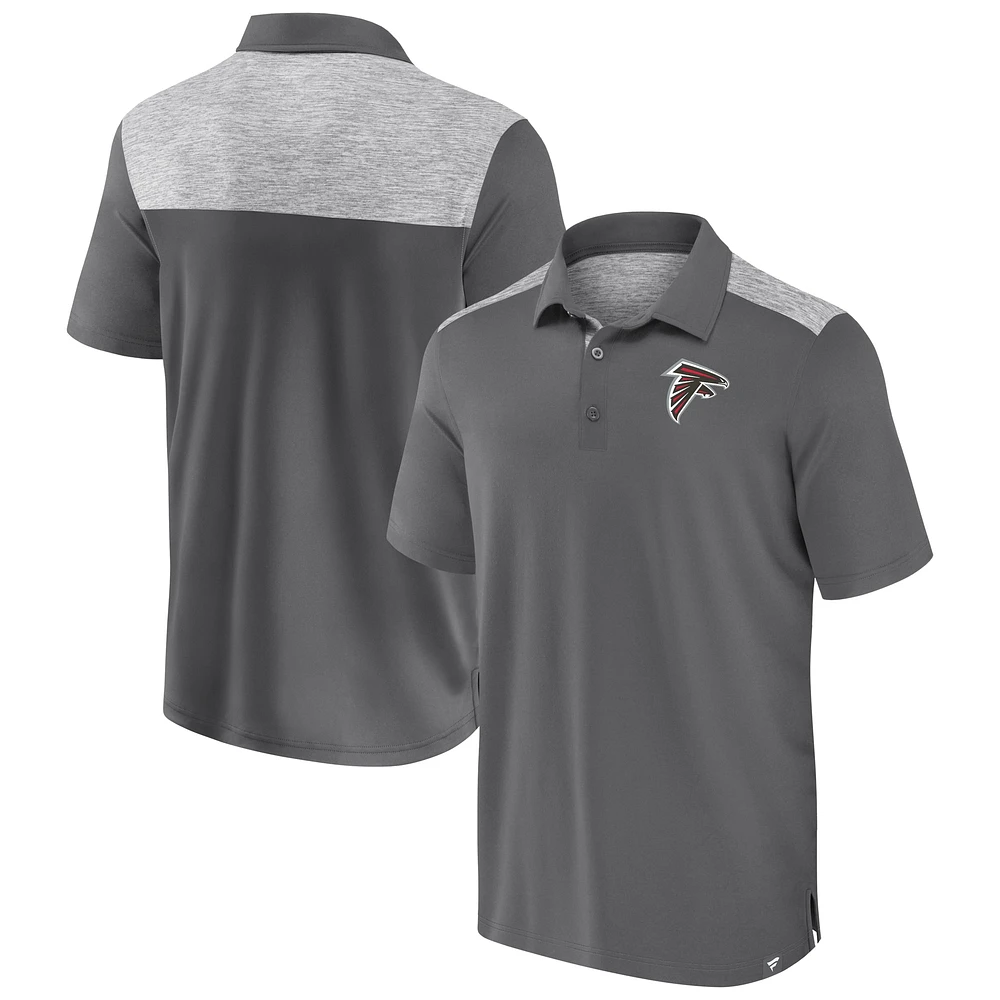 Polo Fanatics gris pour homme des Falcons d'Atlanta Long Shot