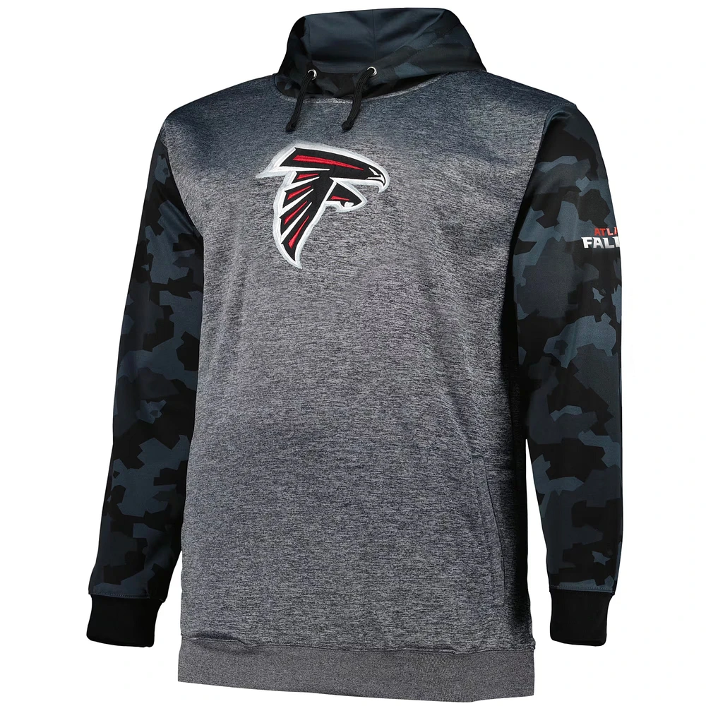 Men's Fanatics Heather Charcoal Atlanta Falcons Big & Tall Camo Pullover Hoodie