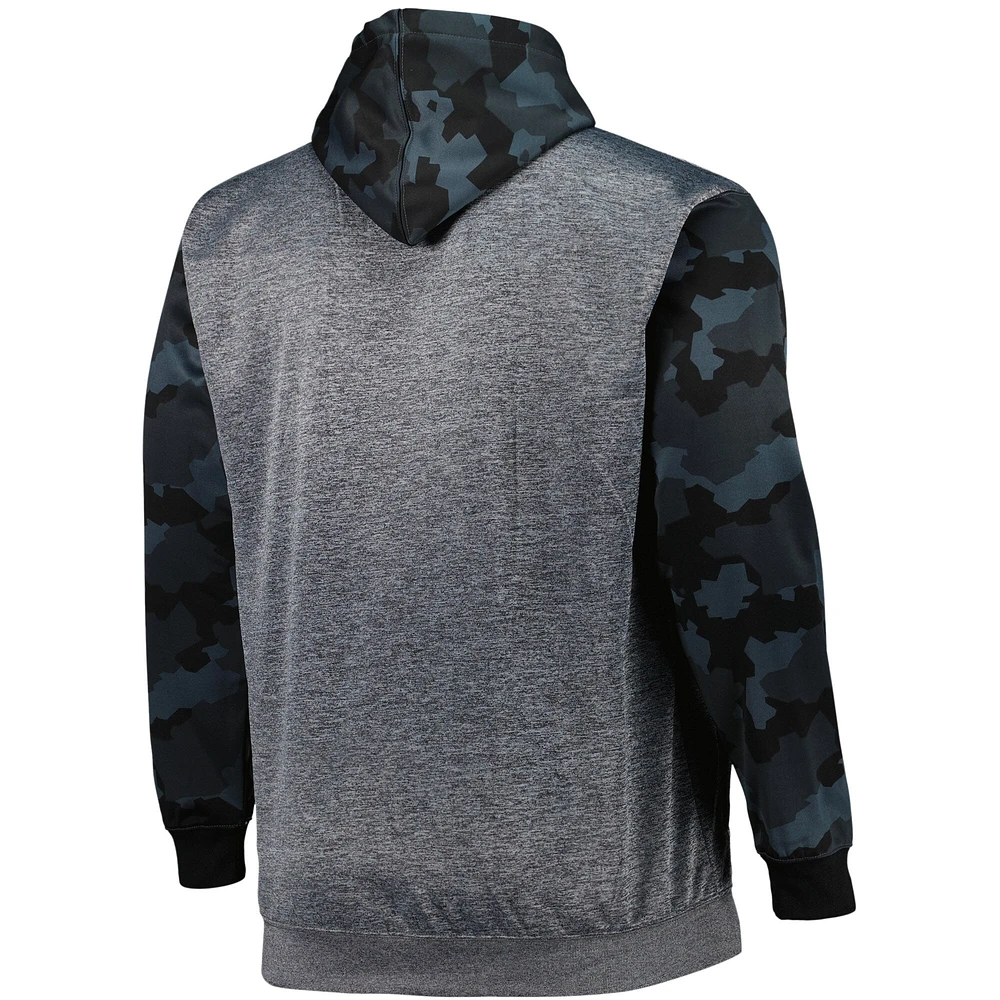 Men's Fanatics Heather Charcoal Atlanta Falcons Big & Tall Camo Pullover Hoodie