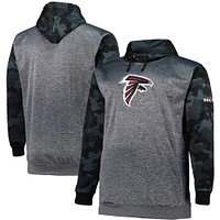 Men's Fanatics Heather Charcoal Atlanta Falcons Big & Tall Camo Pullover Hoodie