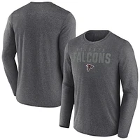 T-shirt à manches longues latéral noir chiné Atlanta Falcons Fanatics pour homme