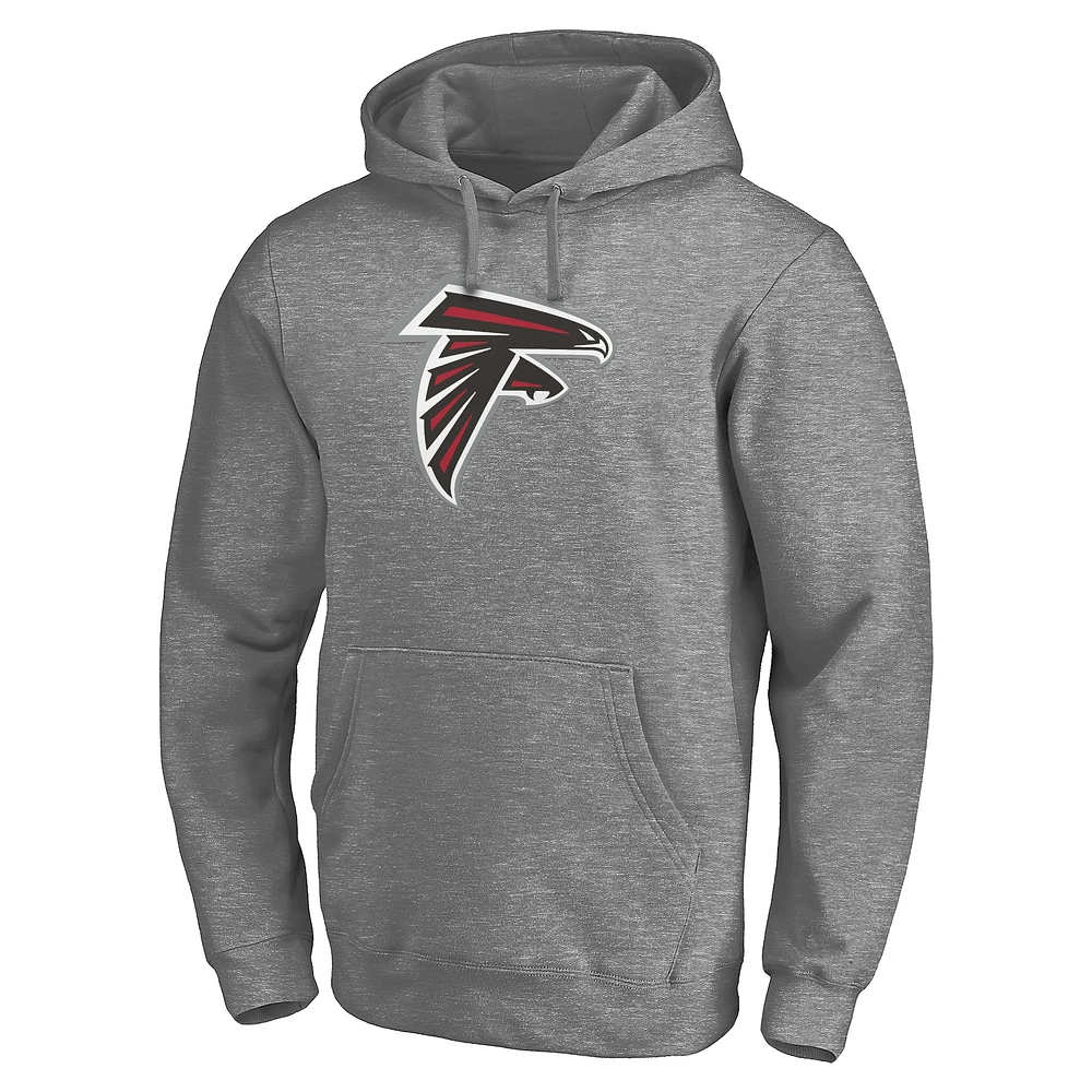 Sweat à capuche avec logo principal Fanatics gris chiné pour hommes des Atlanta Falcons Big & Tall