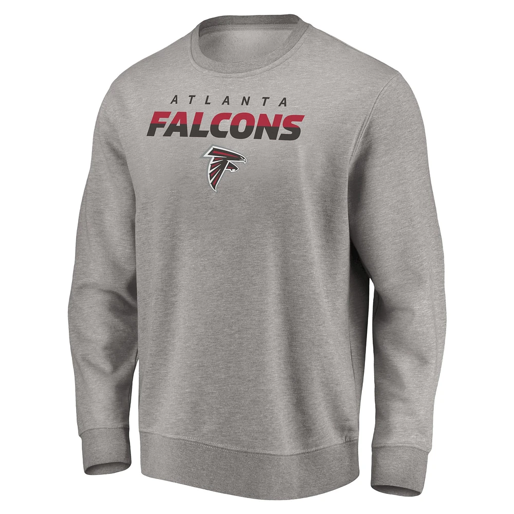 Men's Fanatics Heathered Gray Atlanta Falcons Block Party Pullover Sweatshirt