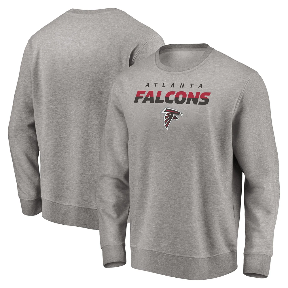 Men's Fanatics Heathered Gray Atlanta Falcons Block Party Pullover Sweatshirt