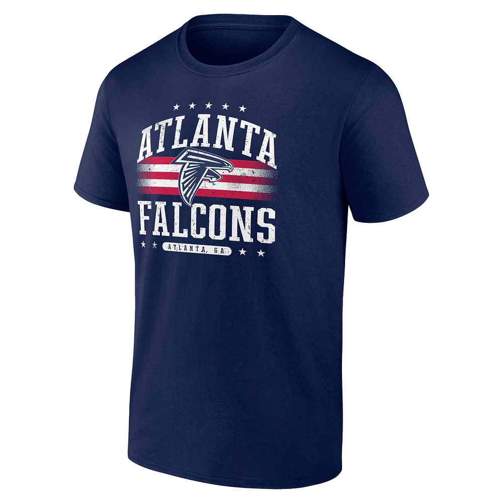 T-shirt Americana Fanatics bleu marine pour hommes des Falcons d'Atlanta