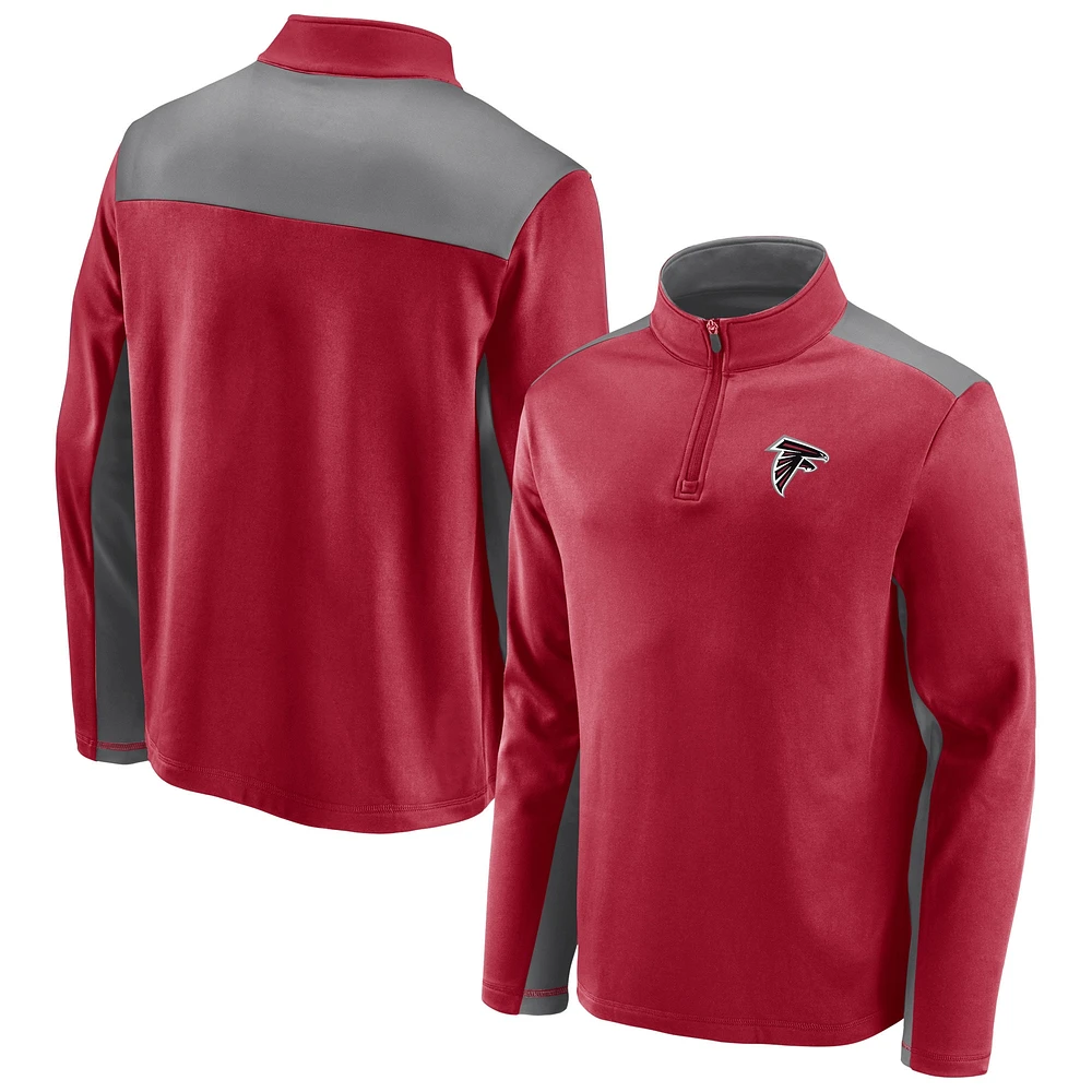 Men's Fanatics Red/Gray Atlanta Falcons Quarter-Zip Jacket