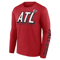 T-shirt à manches longues Fanatics pour hommes, rouge, Atlanta Falcons