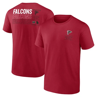 T-shirt Fanatics Red Atlanta Falcons Repeat Stats pour homme