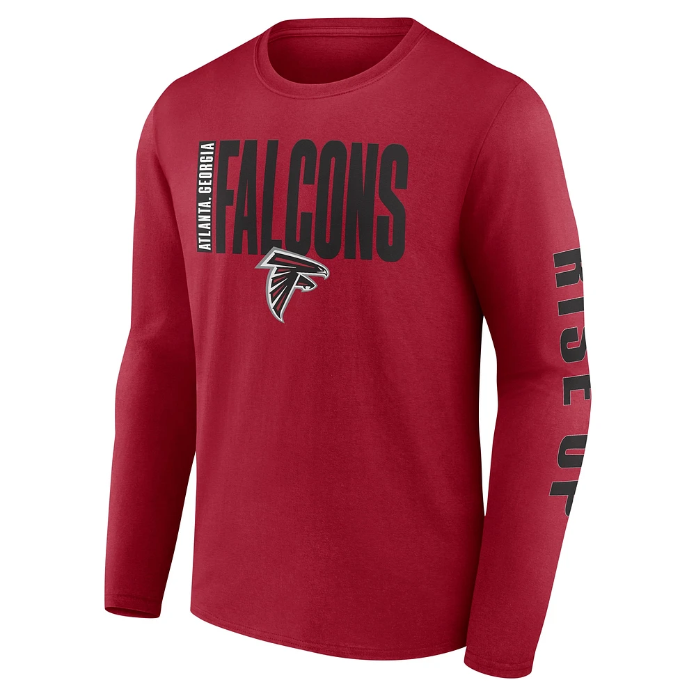 Men's Fanatics Red Atlanta Falcons Vision Long Sleeve T-Shirt