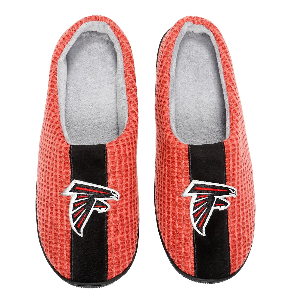 Chaussons à glissière en mousse mémoire de forme pour hommes FOCO Red Atlanta Falcons Team Stripe