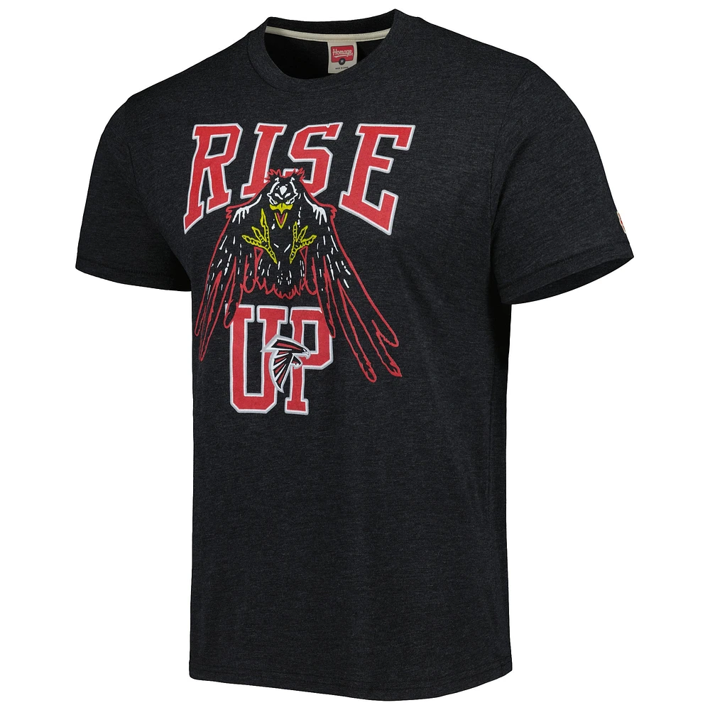 Men's Homage Black Atlanta Falcons Rise Up Hyper Local Tri-Blend T-Shirt