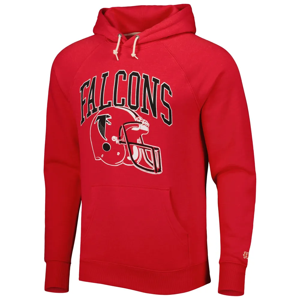 Sweat à capuche raglan triple mélange pour homme Homage Red Atlanta Falcons Retro Helmet