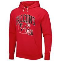 Men's Homage Red Atlanta Falcons Retro Helmet Tri-Blend Raglan Pullover Hoodie