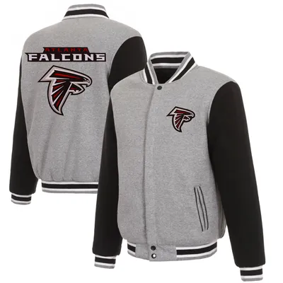 Atlanta Falcons JH Design Reversible Fleece Full-Snap Jacket - Gray/Black