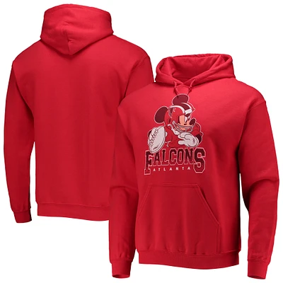 Sweat à capuche rouge Junk Food pour hommes des Falcons d'Atlanta Disney Mickey Quarterback