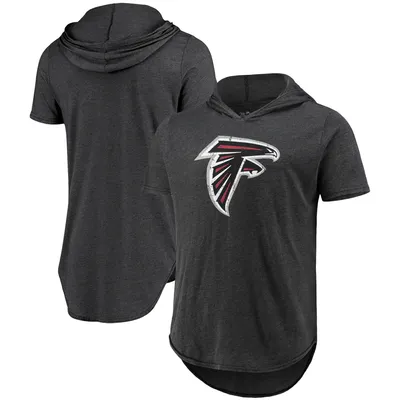 Atlanta Falcons Majestic Threads Primary Logo Tri-Blend Hoodie T-Shirt - Black
