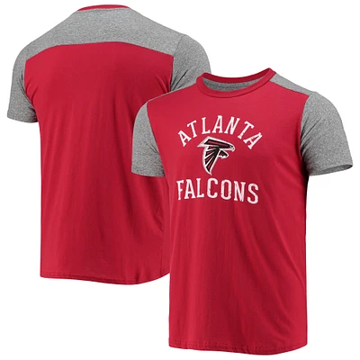 Majestic Threads - T-shirt flammé pour homme des Falcons d'Atlanta, rouge/gris