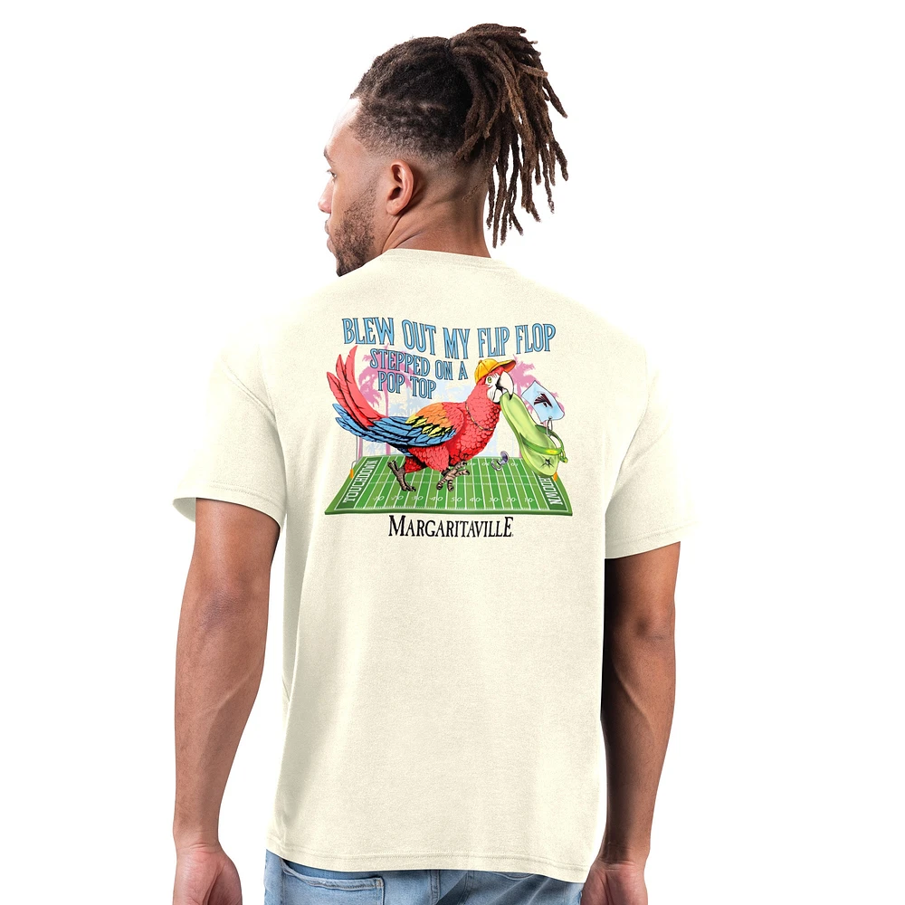 Men's Margaritaville Cream Atlanta Falcons Flip Flop T-Shirt