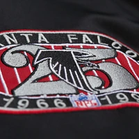 Veste zippée complète en satin noir Atlanta Falcons Double Down Varsity pour homme