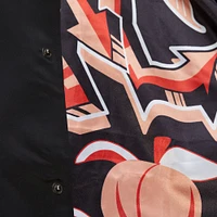 Veste zippée complète en satin noir Atlanta Falcons Double Down Varsity pour homme