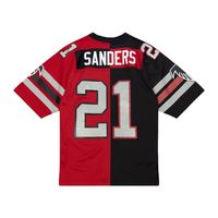 Men's Mitchell & Ness Deion Sanders Black/Red Atlanta Falcons Big & Tall  Split Legacy Retired Player Replica Jersey