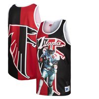 Men's Mitchell & Ness Deion Sanders Black/Red Atlanta Falcons Player - Tank Top