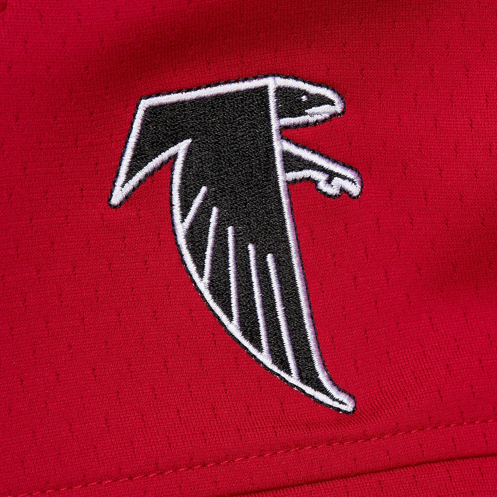 Sweat à capuche rouge pour homme Mitchell & Ness Deion Sanders avec nom et numéro de joueur des Falcons d'Atlanta Legacy Jersey