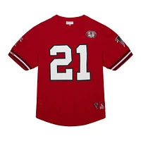 Haut en maille rouge pour homme avec nom et numéro de joueur retraité des Falcons d'Atlanta Mitchell & Ness Deion Sanders