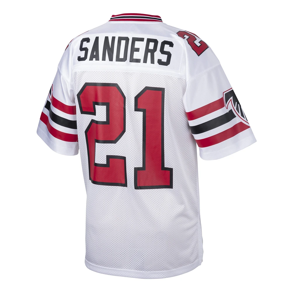 Maillot de joueur retraité authentique Mitchell & Ness Deion Sanders des Atlanta Falcons blanc