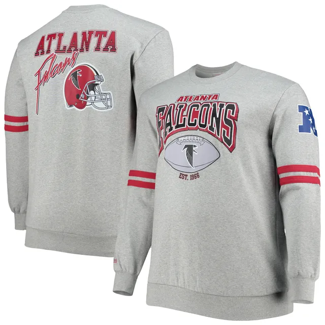 Men's Mitchell & Ness Heathered Gray New Orleans Saints Big Tall Allover Print Pullover Sweatshirt