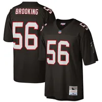 Men's Mitchell & Ness Deion Sanders Black/Red Atlanta Falcons Big Tall Split Legacy Retired Player Replica Jersey