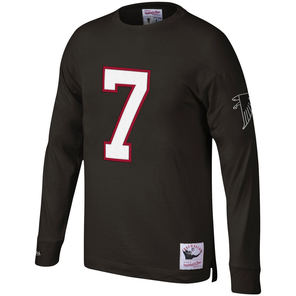 Mitchell & Ness Men's Mitchell & Ness Michael Vick Black Atlanta Falcons  Throwback Retired Player Name Number Long Sleeve Top