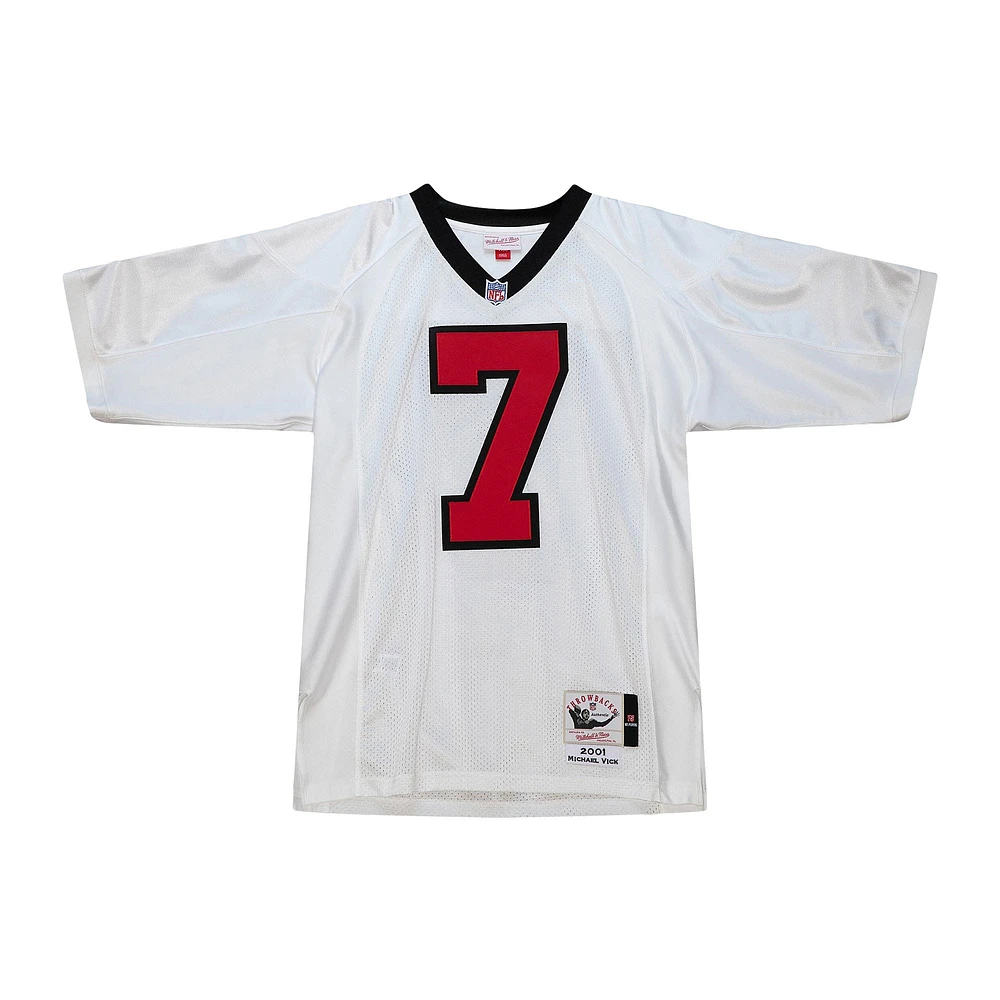 Maillot de joueur retraité authentique Mitchell & Ness Michael Vick des Atlanta Falcons 2001 blanc