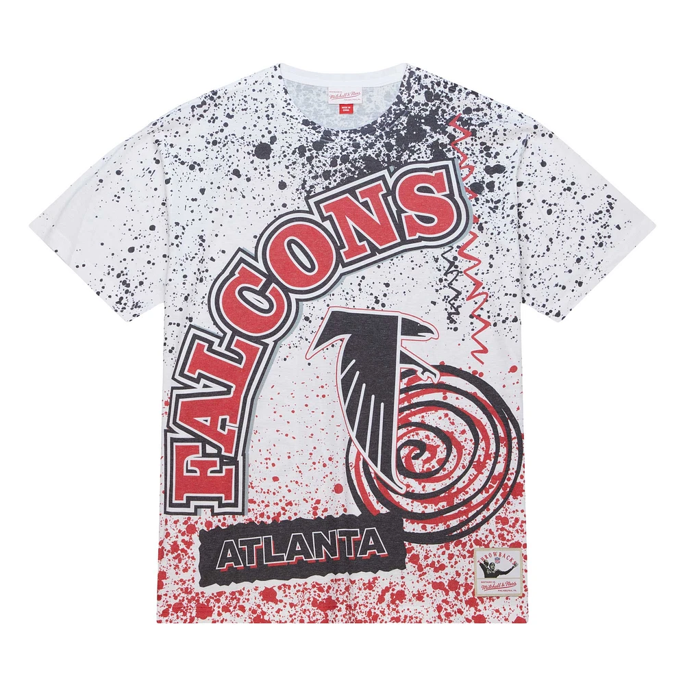 T-shirt blanc sublimé Atlanta Falcons Team Burst Mitchell & Ness pour homme