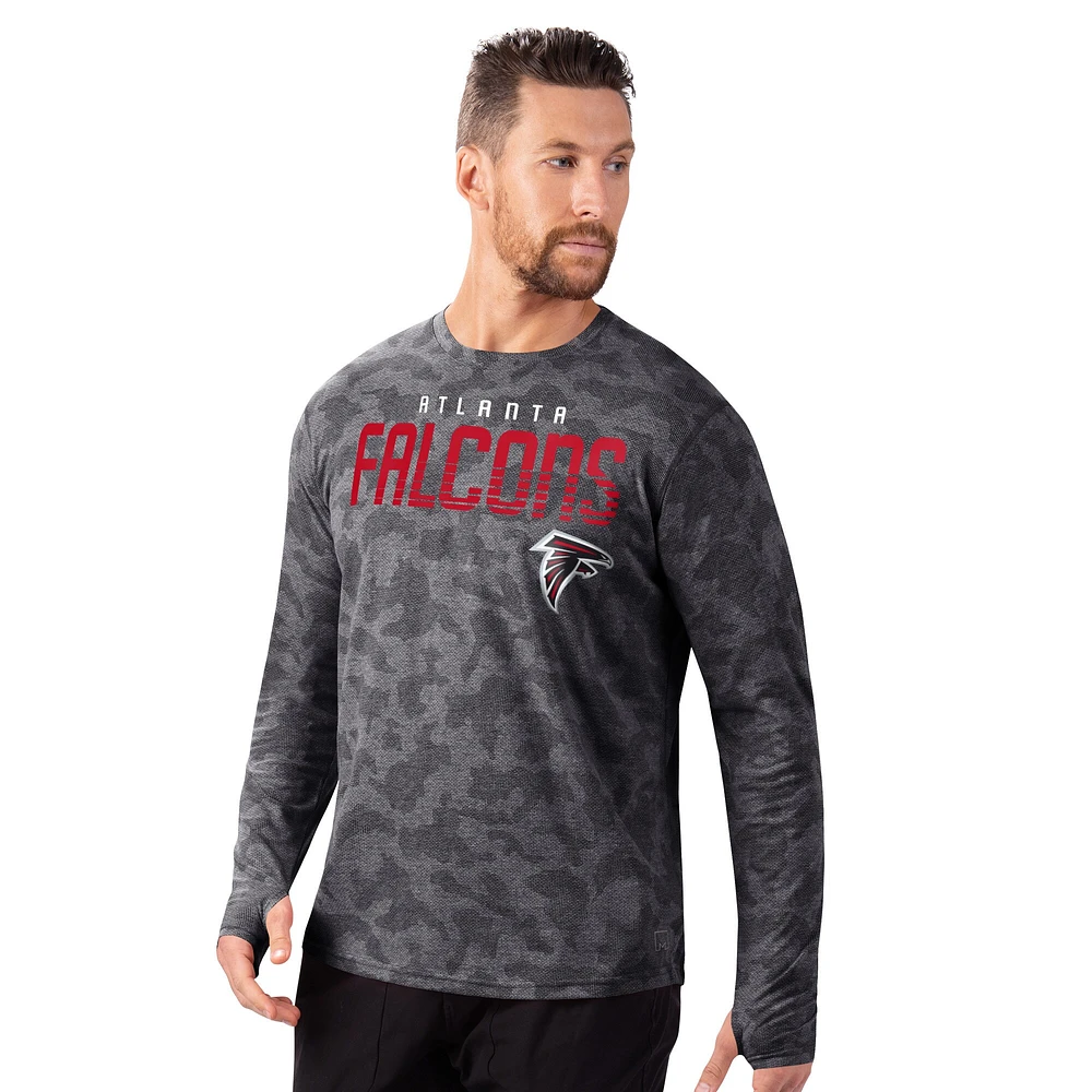 T-shirt à manches longues camouflage noir MSX by Michael Strahan pour homme, motif Atlanta Falcons Performance