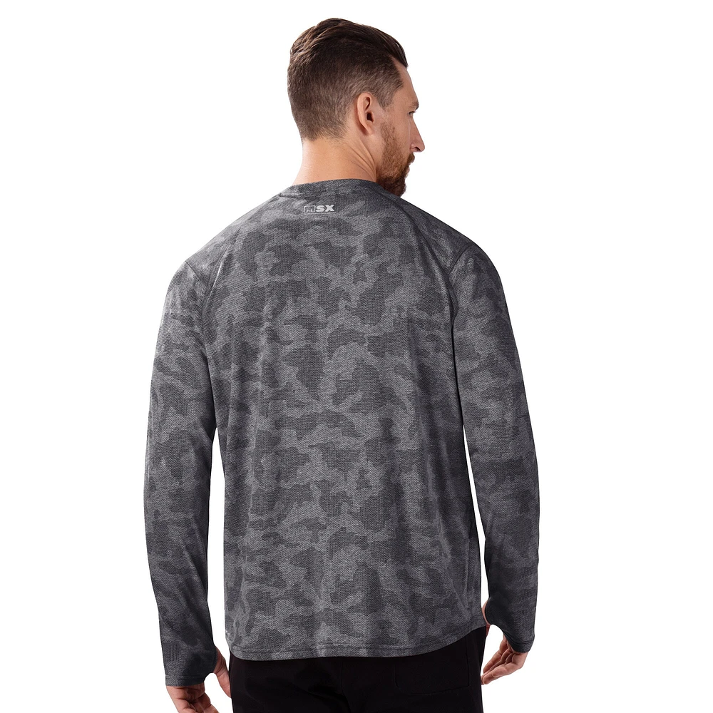 T-shirt à manches longues camouflage noir MSX by Michael Strahan pour homme, motif Atlanta Falcons Performance