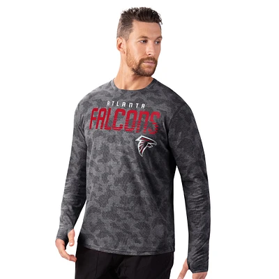 T-shirt à manches longues camouflage noir MSX by Michael Strahan pour homme, motif Atlanta Falcons Performance