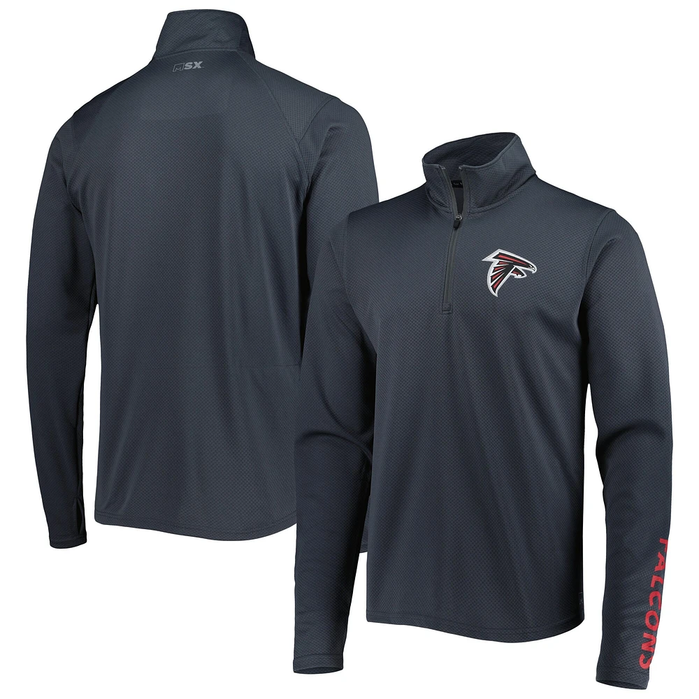 Pull demi-zippé MSX by Michael Strahan Anthracite pour homme des Falcons d'Atlanta