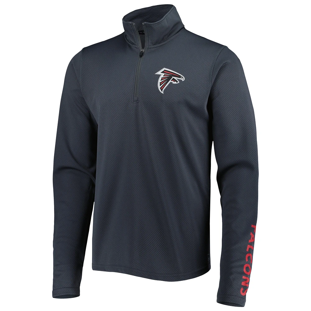 Pull demi-zippé MSX by Michael Strahan Anthracite pour homme des Falcons d'Atlanta