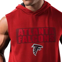 Sweat à capuche sans manches MSX by Michael Strahan pour hommes, rouge, Atlanta Falcons Marathon