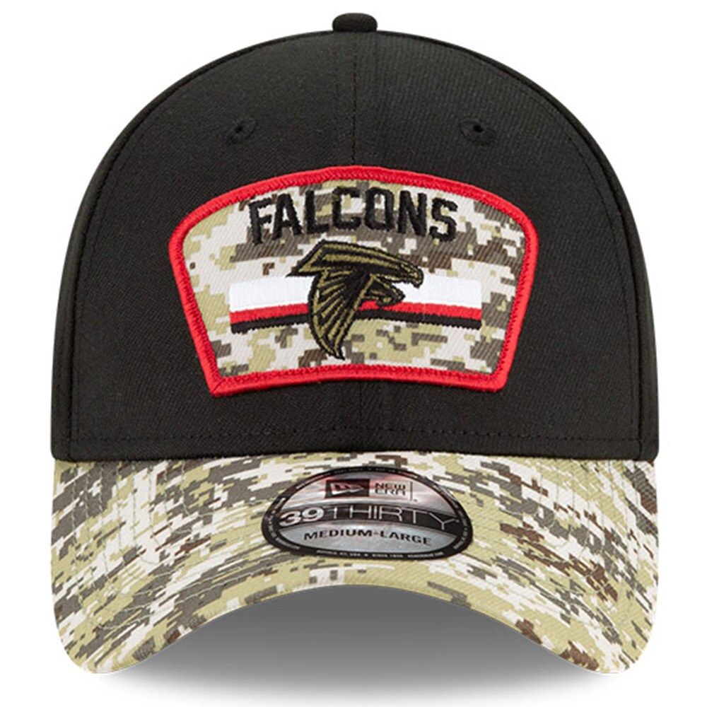 Atlanta Falcons NFL New Era 39Thirty FleX Fit Hat Size Medium-Large Black  Red