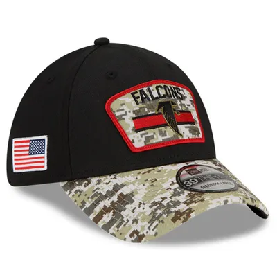 Atlanta Falcons New Era 2021 Salute To Service Historic Logo 39THIRTY Flex Hat - Black/Camo