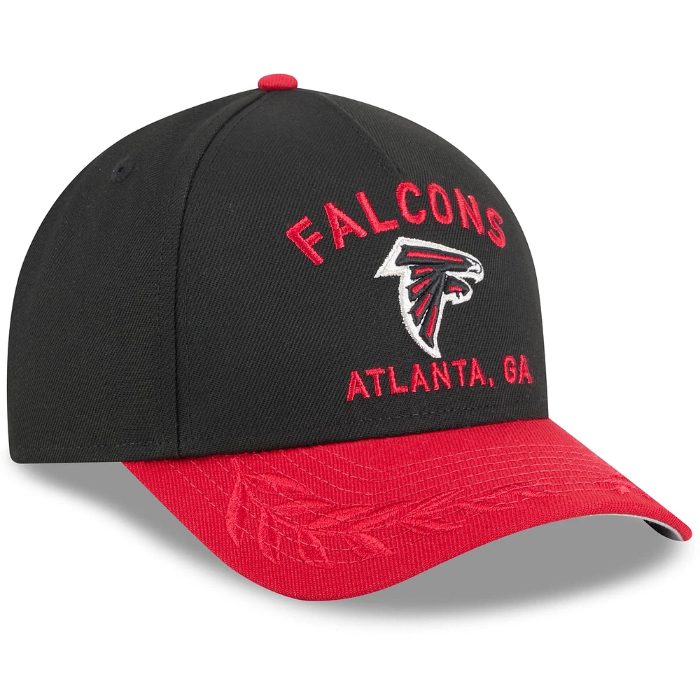 Men's New Era Black/Red Atlanta Falcons 2025 NFL Draft 9FORTY A-Frame M-Crown Adjustable Hat