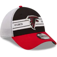 Casquette 39THIRTY à bandes noires/rouges des Falcons d'Atlanta New Era pour homme - flex