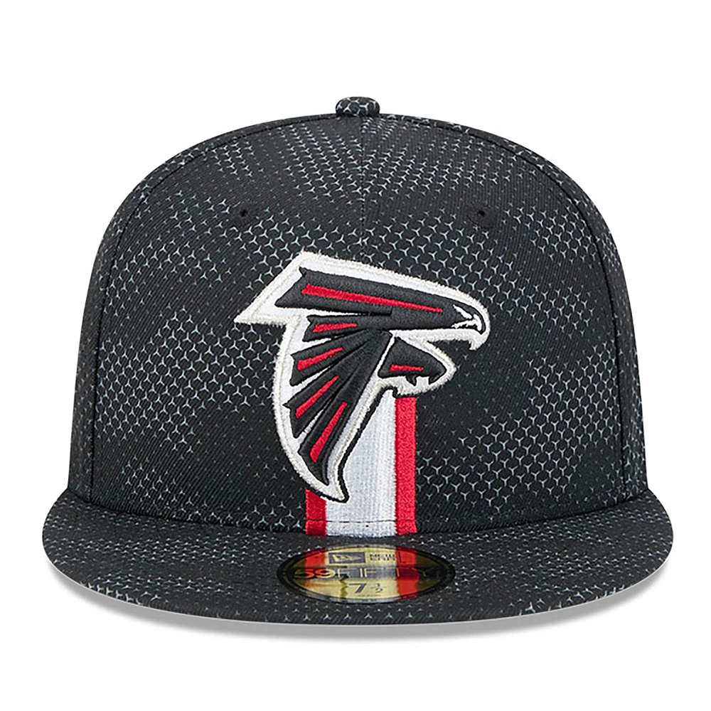 Casquette ajustée 59FIFTY Atlanta Falcons 2024 Sideline New Era noire pour homme