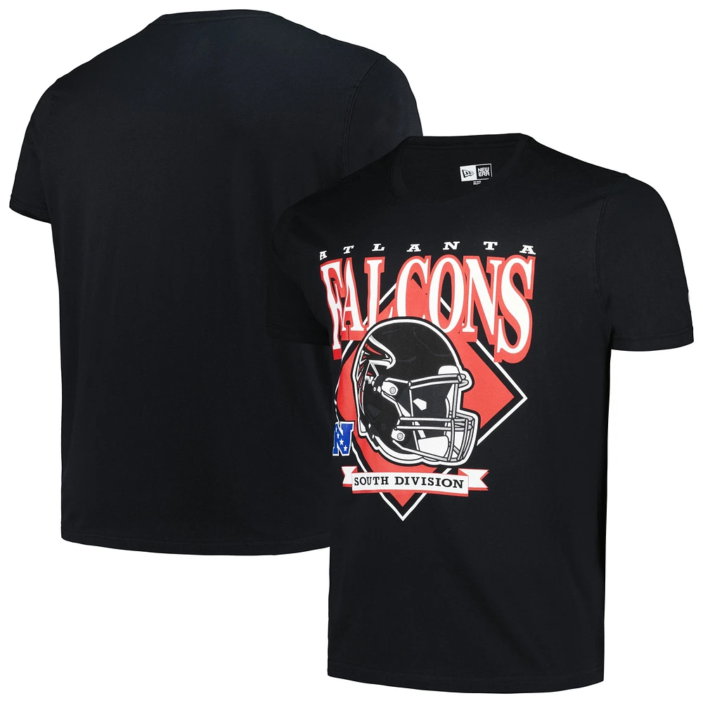 T-shirt noir avec casque Big & Tall des Atlanta Falcons New Era pour hommes